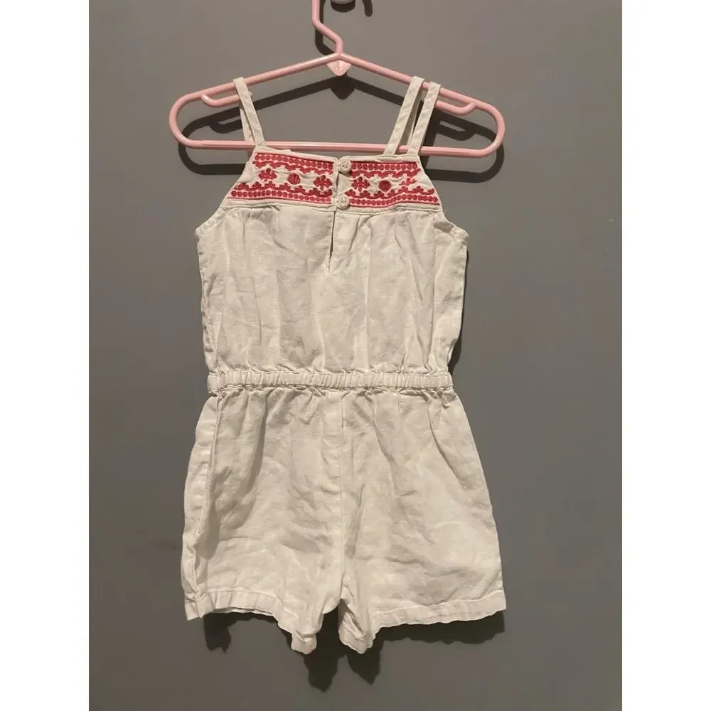 Gymboree SEASHELL CORAL‎ cotton/linen 1pc ROMPER outfit 2t